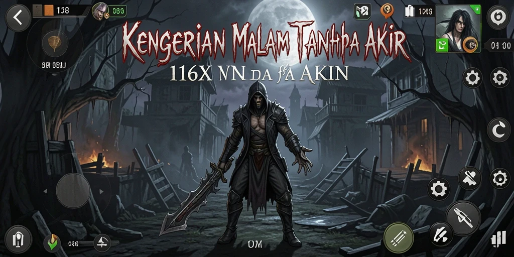 Screenshot utama 116X menampilkan suasana mencekam saat gameplay.