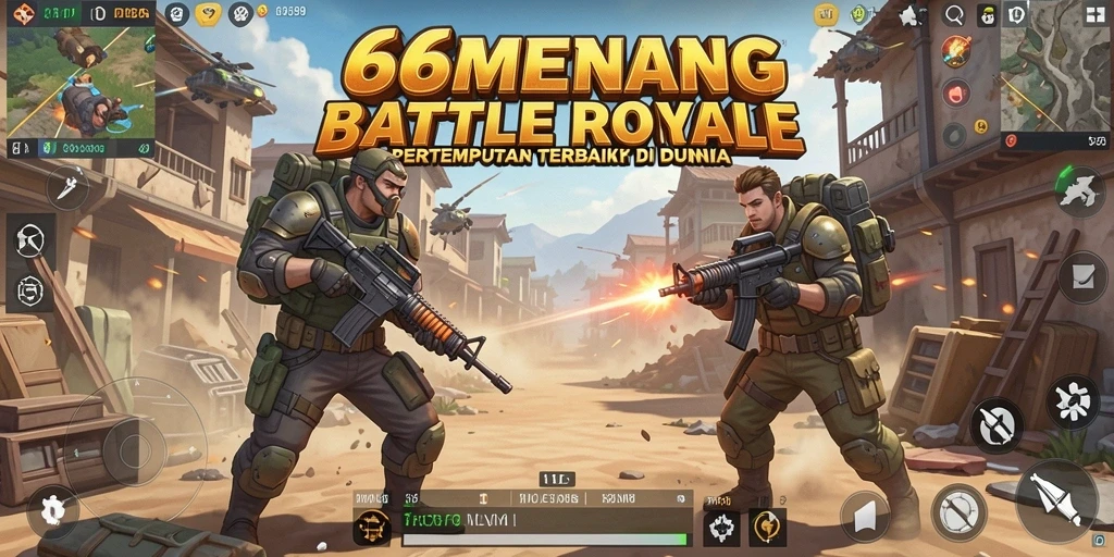 Tangkapan layar menunjukkan momen intens dalam pertempuran Battle Royale.
