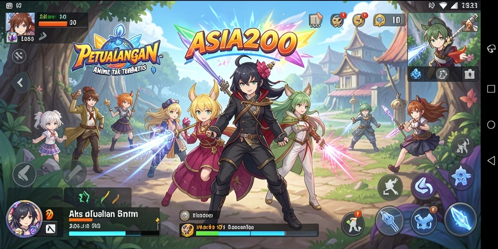Gameplay seru dalam dunia anime penuh warna.
