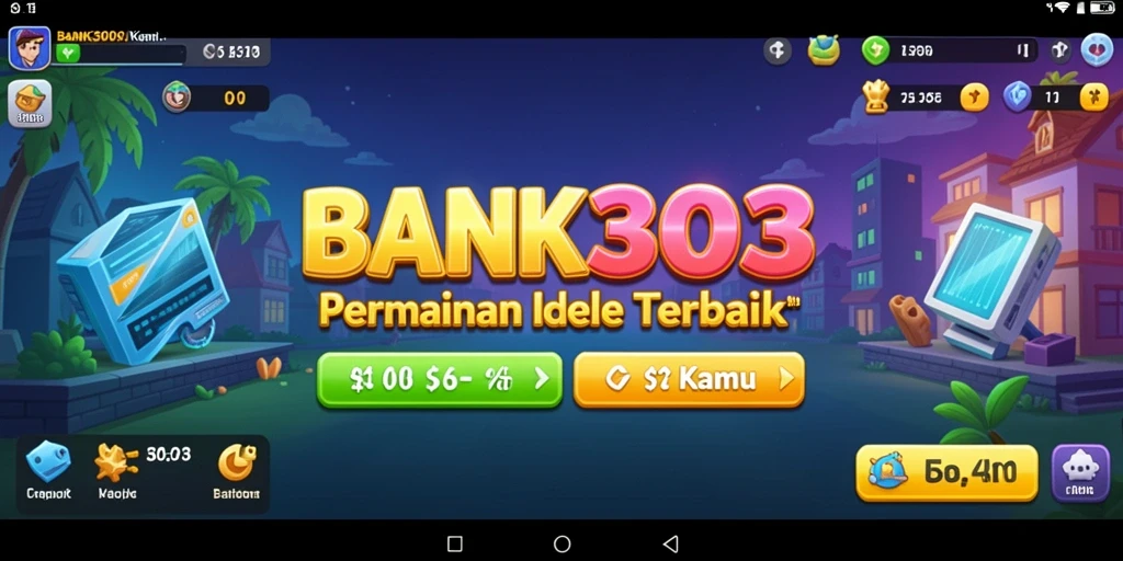 Screenshot BANK303 menampilkan gameplay idle yang mengasyikkan dan menarik perhatian.