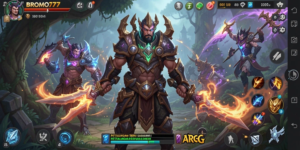 Screenshot utama menampilkan aksi seru BROMO77 dalam pertarungan ARPG.
