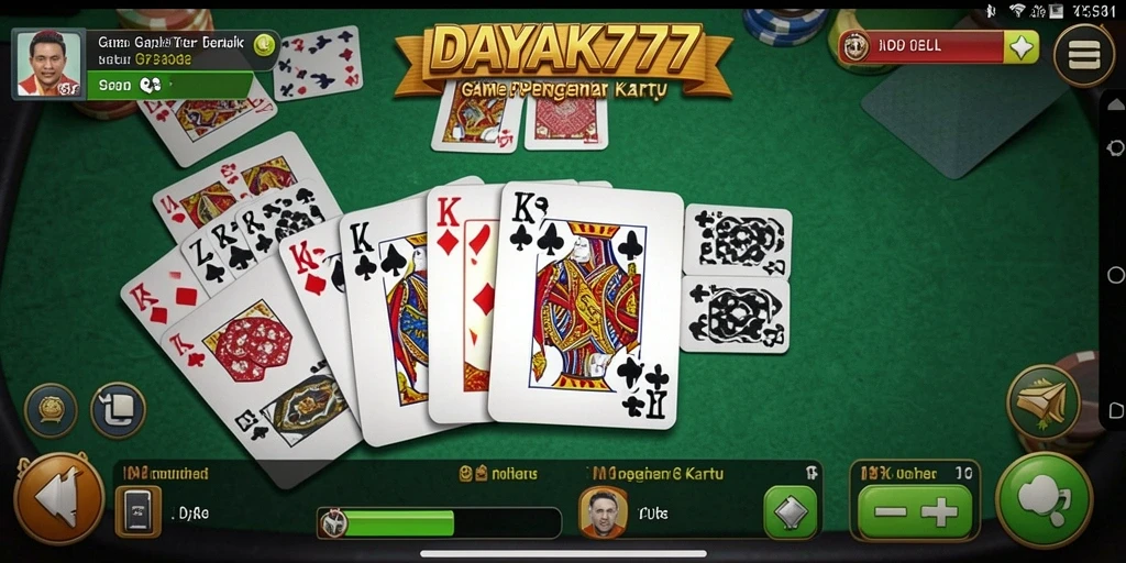 Screenshot utama DAYAK777 menampilkan permainan Gaple yang seru dengan teman.
