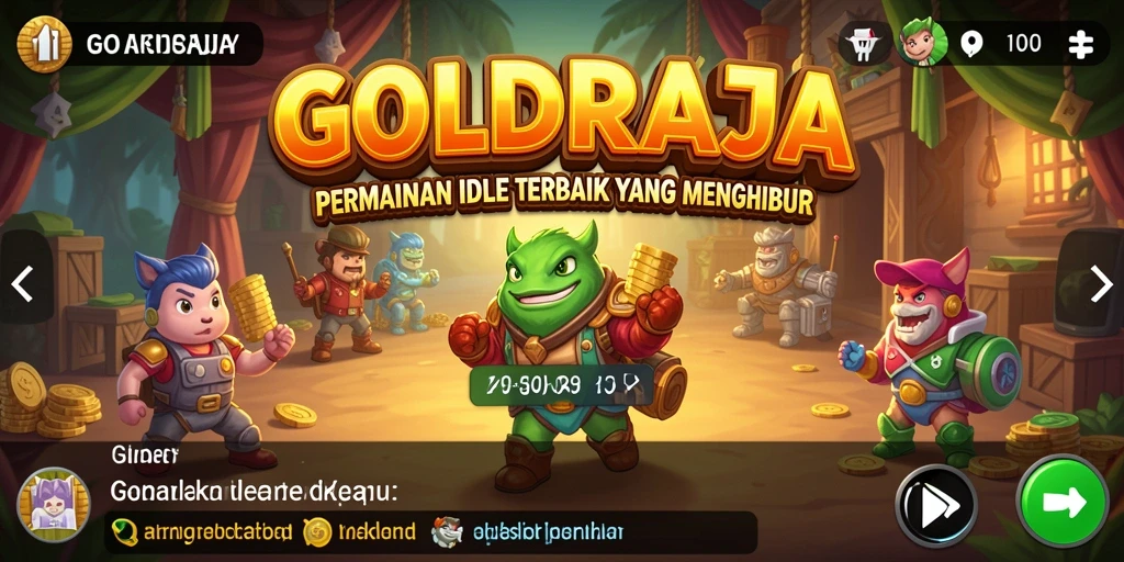 Tangkapan layar gameplay <strong>GOLDRAJA</strong> menunjukkan momen paling menarik dalam permainan Idle.