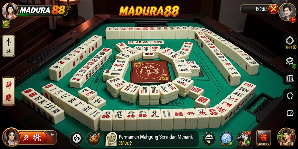 Screenshot gameplay <strong>MADURA88</strong> yang menunjukkan serunya bermain Mahjong.