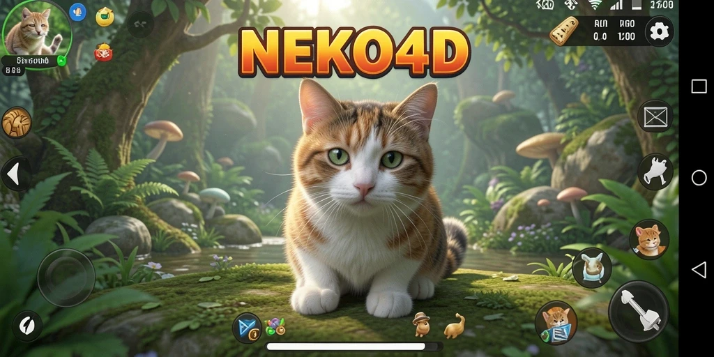 Tampilan kucing menggemaskan dalam gameplay NEKO4D.