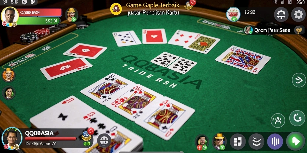 Tampilan gameplay QQ88ASIA dengan suasana seru permainan Gaple.