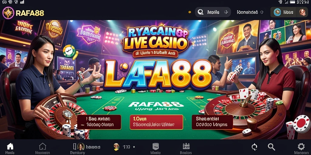Tampilan menarik dari gameplay Live Casino RAFA88 yang mendebarkan.