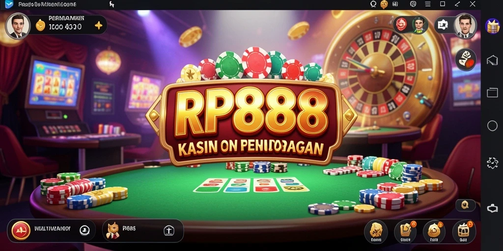 Tampilan dari gameplay RP888 yang menampilkan berbagai permainan Kasino menarik.
