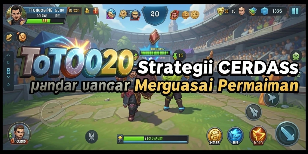 Screenshot utama TOTO20 menampilkan aksi strategi yang intens di medan pertempuran.