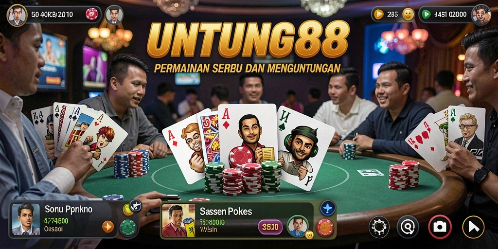 Tampilan gameplay Poker yang seru di UNTUNG88.